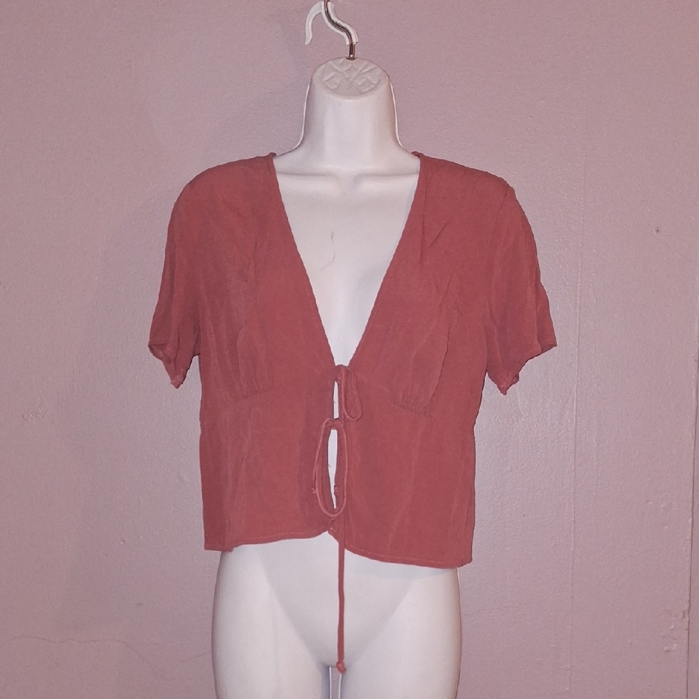 Rust Tie-Front Women Top